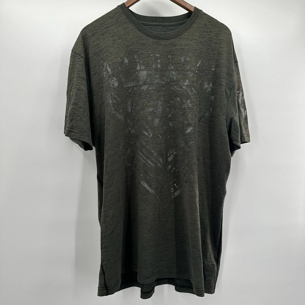 American Fighter Tee Shirt Top Mens 3X Green Grunge y2k Biker Crew Unisex T-shirt, Sweatshirt, Hoodie, Long Sleeve Tee - T-Shirt, Sweatshirt, Hoodie