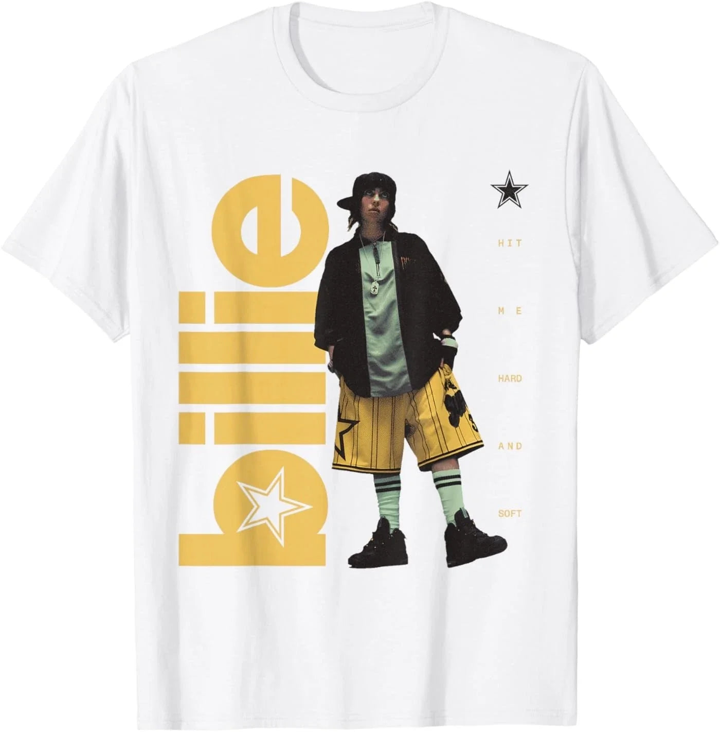Official Billie Eilish HIT ME Hard and Soft Standing Photo T-Shirt Unisex T-shirt, Sweatshirt, Hoodie, Long Sleeve Tee - T-Shirt, Sweatshirt, Hoodie