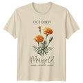 October Marigold Passion Creativity Courage Botanical T-Shirt Unisex T-shirt, Sweatshirt, Hoodie, Long Sleeve Tee - T-Shirt, Sweatshirt, Hoodie