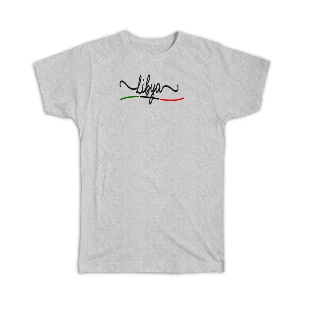 Gift T-Shirt : Libya Flag Colors Libyan Travel Expat Country Minimalist Unisex T-shirt, Sweatshirt, Hoodie, Long Sleeve Tee - T-Shirt, Sweatshirt, Hoodie