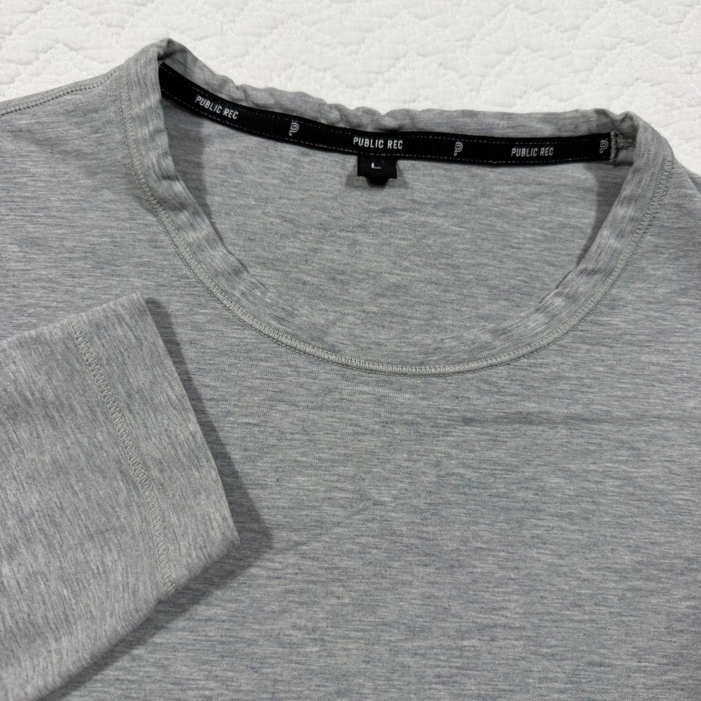 Public Rec Mens Long Sleeve Tee Large Pima Cotton Lyocell Heather Grey EUC Unisex T-shirt, Sweatshirt, Hoodie, Long Sleeve Tee - T-Shirt, Sweatshirt, Hoodie
