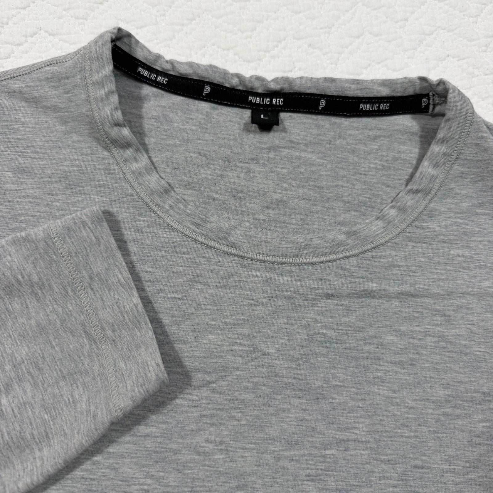 Public Rec Mens Long Sleeve Tee Large Pima Cotton Lyocell Heather Grey EUC Unisex T-shirt, Sweatshirt, Hoodie, Long Sleeve Tee - T-Shirt, Sweatshirt, Hoodie