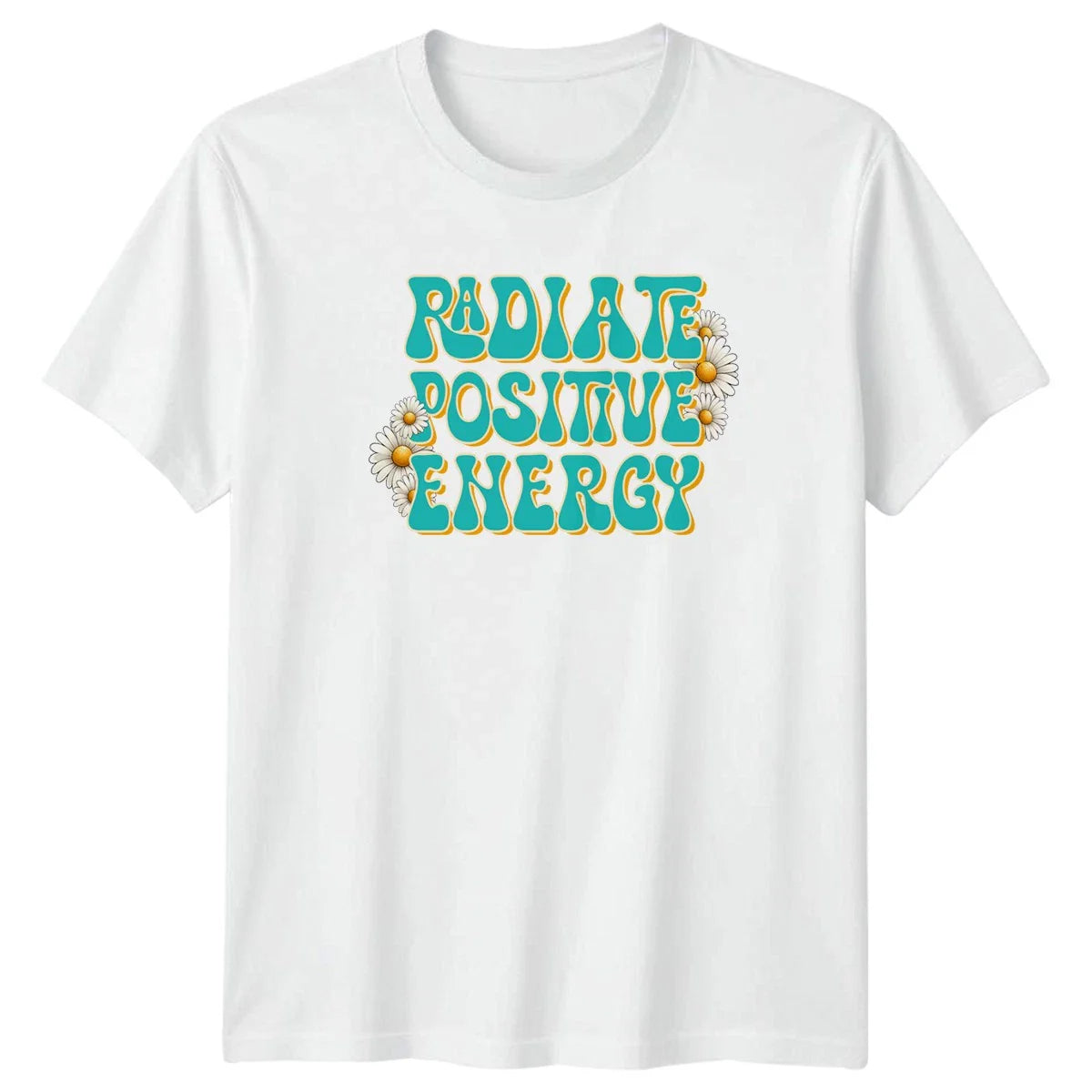 Radiate Positive Energy T-Shirt Retro 70s Daisy Hippie Birthday Gift Unisex T-shirt, Sweatshirt, Hoodie, Long Sleeve Tee - T-Shirt, Sweatshirt, Hoodie