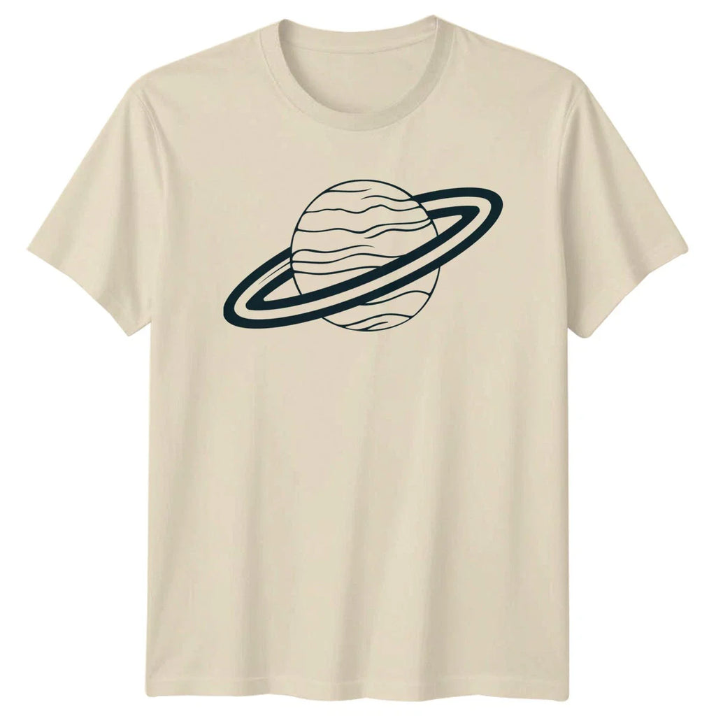 Cosmic Minimalist Planet With Rings T-Shirt Planets Astronomy Unisex T-shirt, Sweatshirt, Hoodie, Long Sleeve Tee - T-Shirt, Sweatshirt, Hoodie