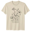 Delicate Hand Drawn Wildflower Garden Women T-Shirt Botanical Nature Mothers Day Unisex T-shirt, Sweatshirt, Hoodie, Long Sleeve Tee - T-Shirt, Sweatshirt, Hoodie