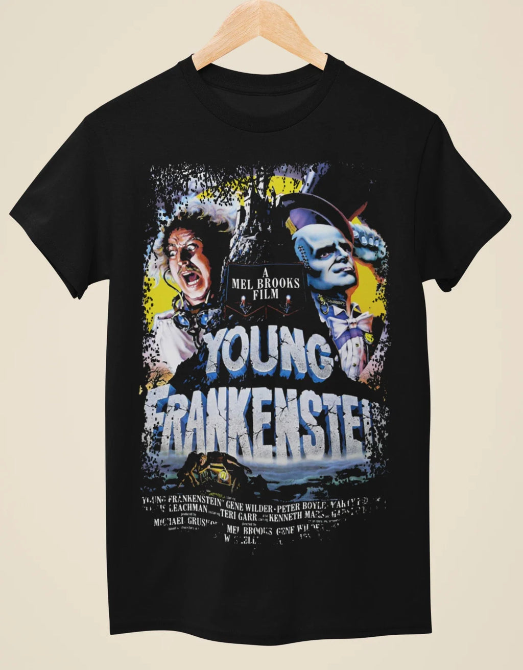 Young Frankenstein - Movie Poster Inspired Unisex Black T-Shirt Unisex T-shirt, Sweatshirt, Hoodie, Long Sleeve Tee - T-Shirt, Sweatshirt, Hoodie