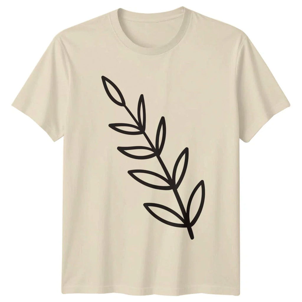 Minimalist Botanical Leaf Branch Art T-Shirt Minimalist Art Botanical Birthday Unisex T-shirt, Sweatshirt, Hoodie, Long Sleeve Tee - T-Shirt, Sweatshirt, Hoodie