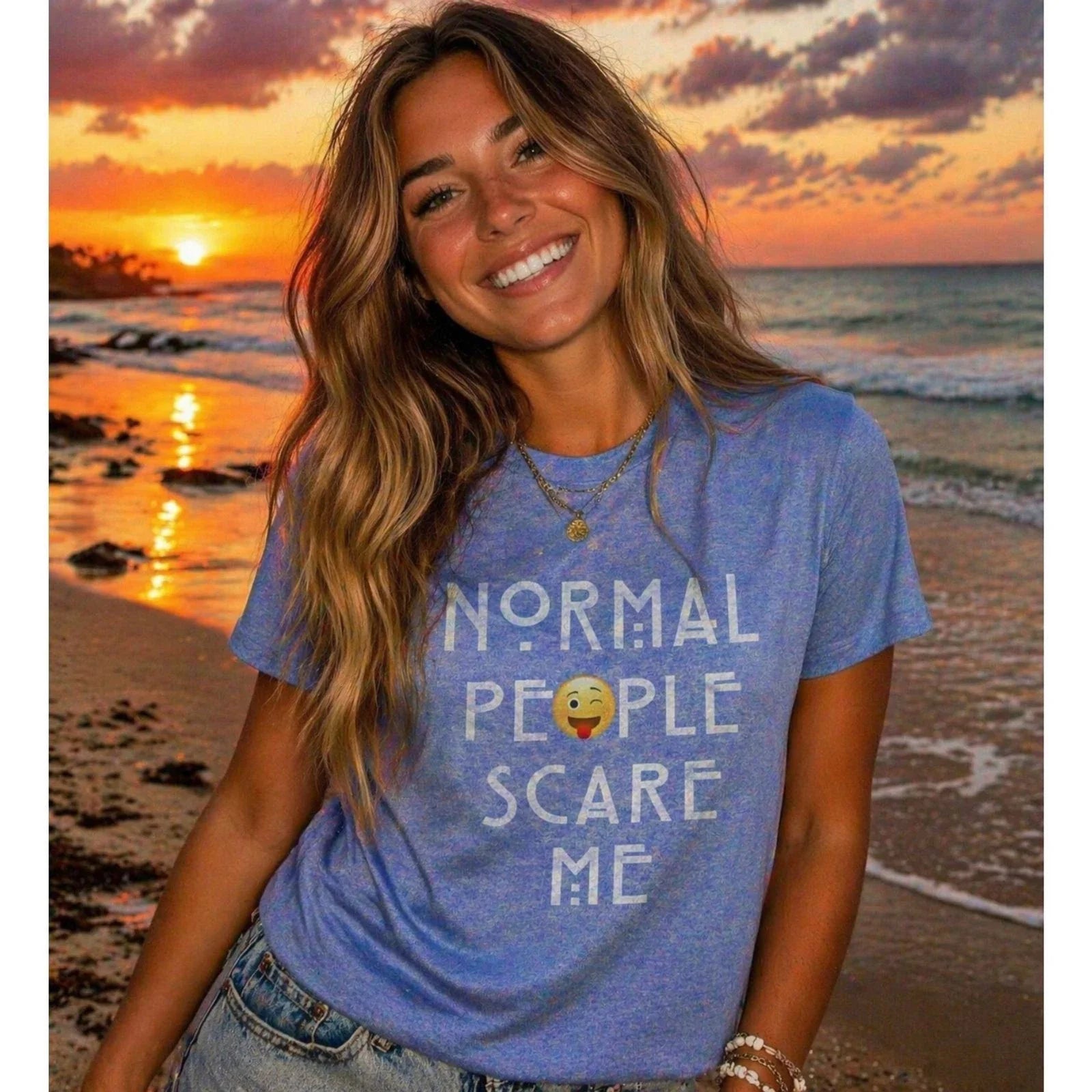 Normal People Scare Me Soft Touch T-SHIRT Emo Introvert Rude Punk Rock Small New Unisex T-shirt, Sweatshirt, Hoodie, Long Sleeve Tee - T-Shirt, Sweatshirt, Hoodie