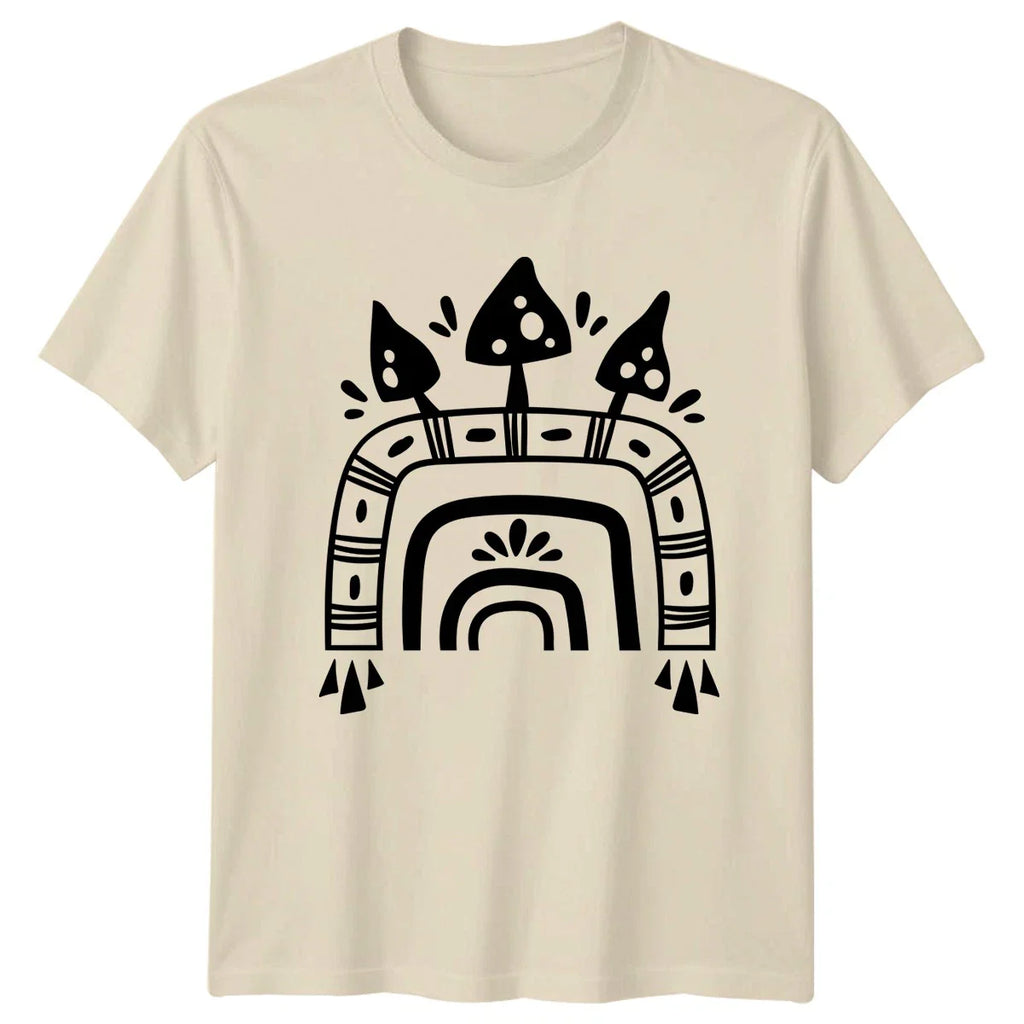 Boho Mushroom Forest Woodland Aesthetic T-Shirt Boho Nature Art Birthday Unisex T-shirt, Sweatshirt, Hoodie, Long Sleeve Tee - T-Shirt, Sweatshirt, Hoodie