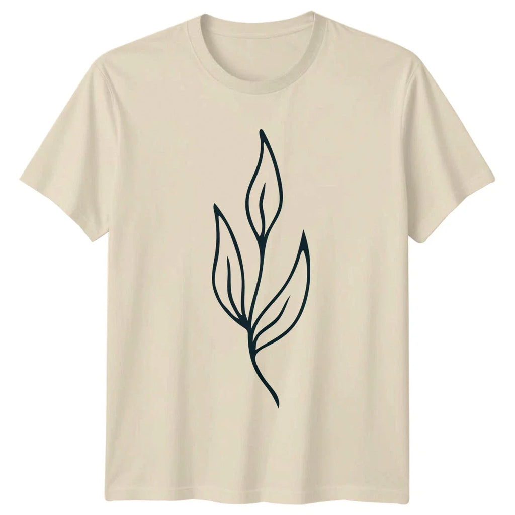 Minimalist Botanical Leaf Plant Line T-Shirt Line Art Foliage Botanical Unisex T-shirt, Sweatshirt, Hoodie, Long Sleeve Tee - T-Shirt, Sweatshirt, Hoodie