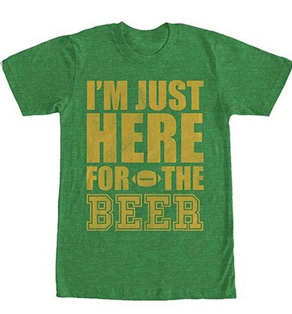 I'm Just Here for the Beer Football Mens T-Shirt Sz XL Chin Up Apparel NWT Unisex T-shirt, Sweatshirt, Hoodie, Long Sleeve Tee - T-Shirt, Sweatshirt, Hoodie