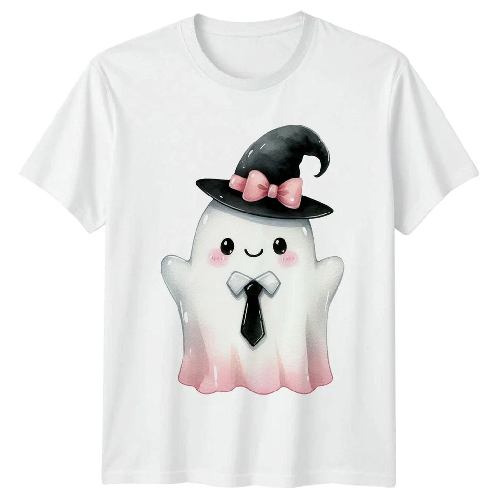 Cute Pink Coquette Ghost Womens T-Shirt Halloween Gift For Her Unisex T-shirt, Sweatshirt, Hoodie, Long Sleeve Tee - T-Shirt, Sweatshirt, Hoodie