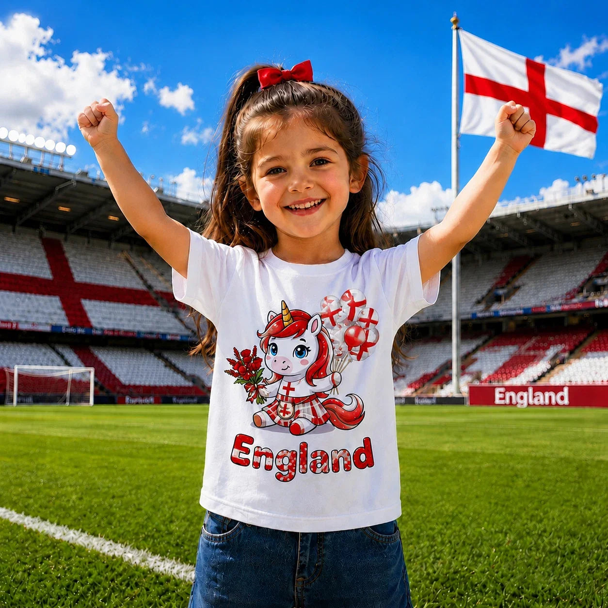 England Fan Cute Unicorn T Shirt, Stadium Supporter Kids Gift Unisex T-shirt, Sweatshirt, Hoodie, Long Sleeve Tee - T-Shirt, Sweatshirt, Hoodie