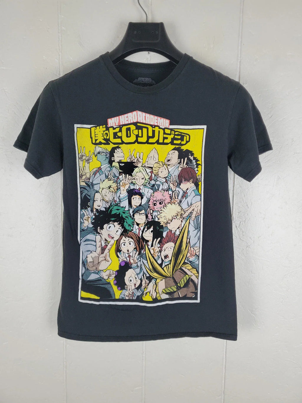 My Hero Academia Shirt Mens Small Black Graphic Crew Neck Short Sleeve Stretch Unisex T-shirt, Sweatshirt, Hoodie, Long Sleeve Tee - T-Shirt, Sweatshirt, Hoodie