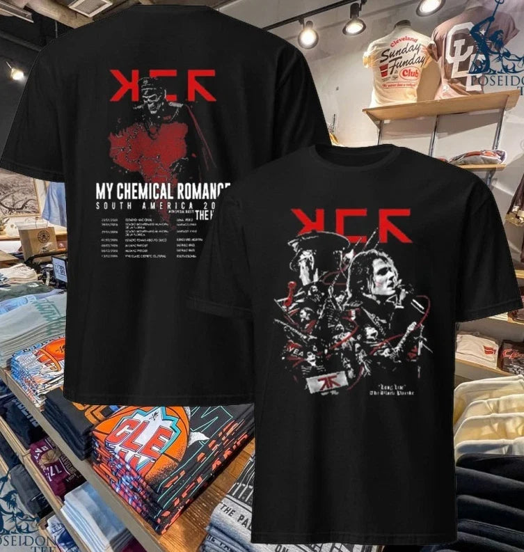Mcr South America Tour 2026 The Hives T-shirt Unisex T-shirt, Sweatshirt, Hoodie, Long Sleeve Tee - T-Shirt, Sweatshirt, Hoodie