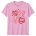 Pink Glitter Bows Hearts Aesthetic Womens T-Shirt Coquette Valentines Unisex T-shirt, Sweatshirt, Hoodie, Long Sleeve Tee - T-Shirt, Sweatshirt, Hoodie