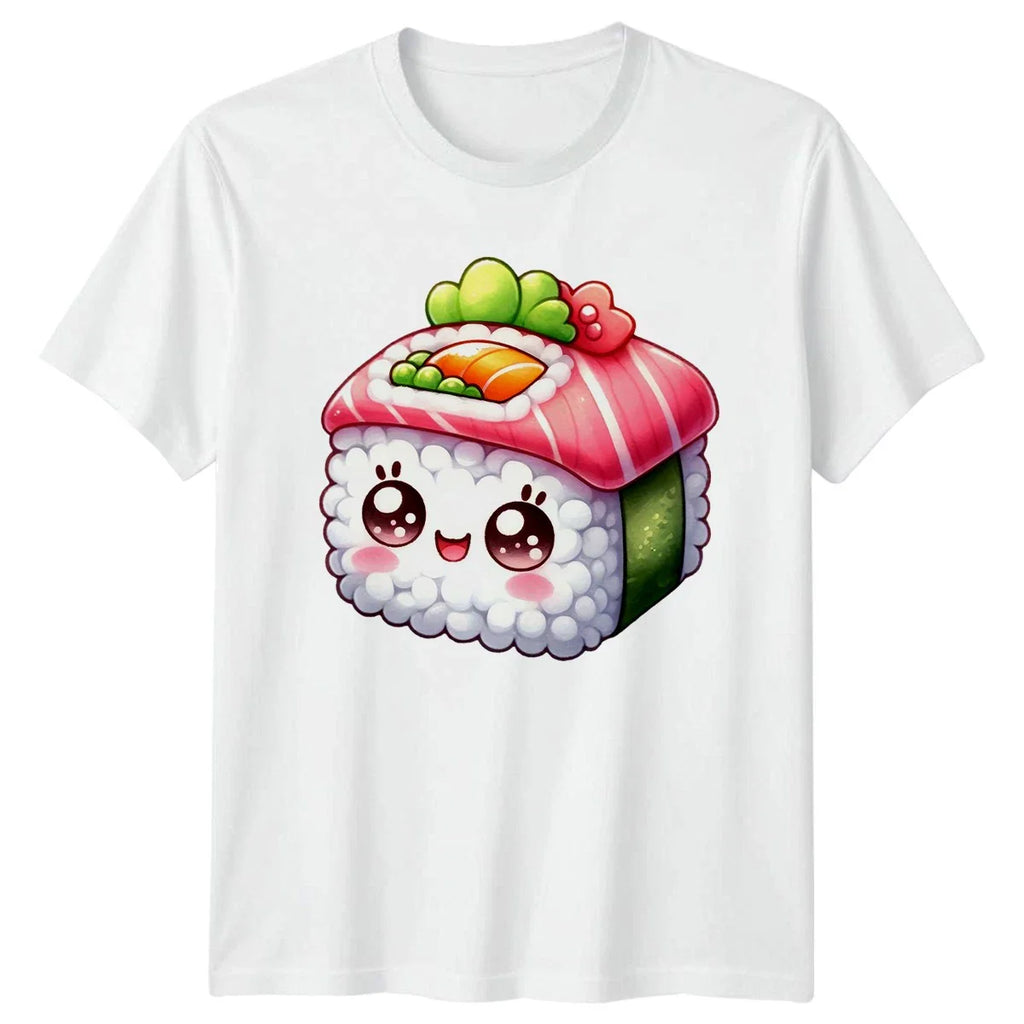 Cute Kawaii Sushi Face Design T-Shirt Sushi Japanese Food Birthday Gift Unisex T-shirt, Sweatshirt, Hoodie, Long Sleeve Tee - T-Shirt, Sweatshirt, Hoodie
