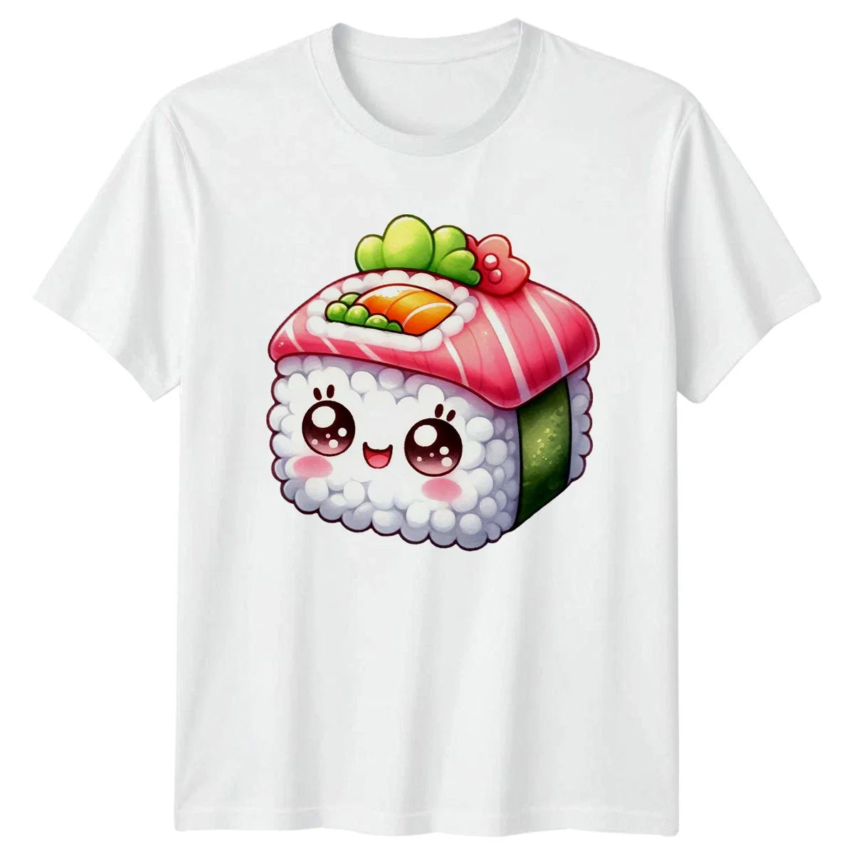 Cute Kawaii Sushi Face Design T-Shirt Sushi Japanese Food Birthday Gift Unisex T-shirt, Sweatshirt, Hoodie, Long Sleeve Tee - T-Shirt, Sweatshirt, Hoodie