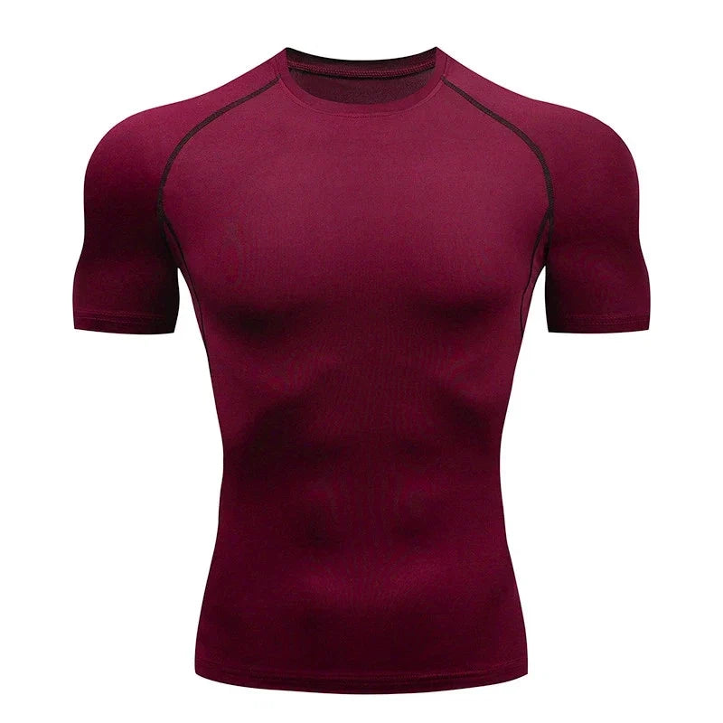 Men Compression T Shirt Short Sleeve Gym Workout Fitness Running Training Base Unisex T-shirt, Sweatshirt, Hoodie, Long Sleeve Tee - T-Shirt, Sweatshirt, Hoodie
