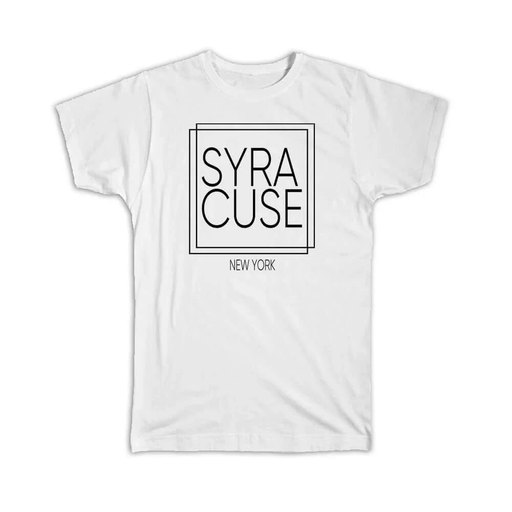 Gift T-Shirt : SYRACUSE New York Square Modern Minimalist Font Unisex T-shirt, Sweatshirt, Hoodie, Long Sleeve Tee - T-Shirt, Sweatshirt, Hoodie
