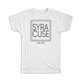 Gift T-Shirt : SYRACUSE New York Square Modern Minimalist Font Unisex T-shirt, Sweatshirt, Hoodie, Long Sleeve Tee - T-Shirt, Sweatshirt, Hoodie
