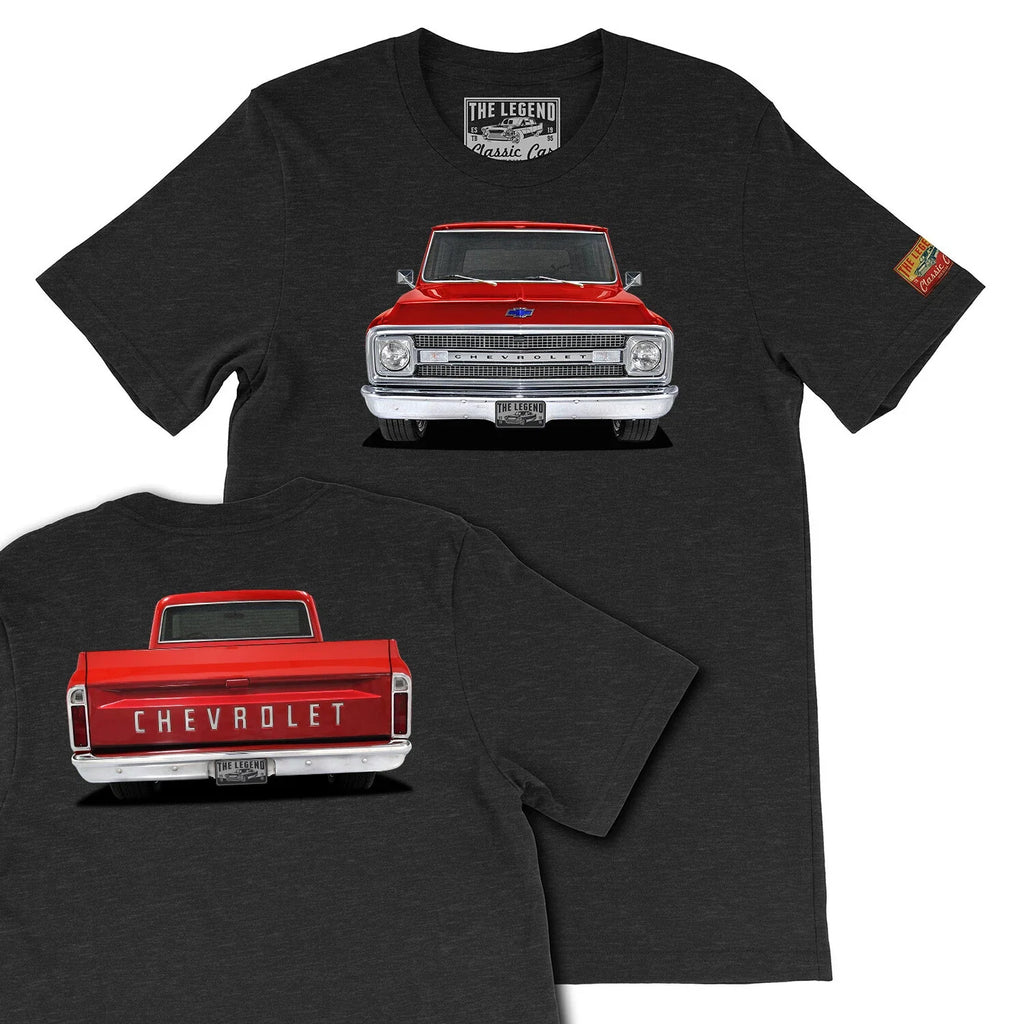 1969 Red CHEVY C-10 Classic Pickup Truck Classic Car Men's T-shirts Unisex T-shirt, Sweatshirt, Hoodie, Long Sleeve Tee - T-Shirt, Sweatshirt, Hoodie
