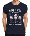 Just a girl who loves wine and christmas Wine Drinker - Christmas Xmas Ges Unisex T-shirt, Sweatshirt, Hoodie, Long Sleeve Tee - T-Shirt, Sweatshirt, Hoodie