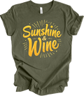 "Sunshine and Wine Retro Design | Summer Vibes Gift | Vintage Aestheti... T-shir Unisex T-shirt, Sweatshirt, Hoodie, Long Sleeve Tee - T-Shirt, Sweatshirt, Hoodie