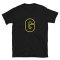Letter  G Yellow Bold Font Simple Black T-Shirt Unisex T-shirt, Sweatshirt, Hoodie, Long Sleeve Tee - T-Shirt, Sweatshirt, Hoodie
