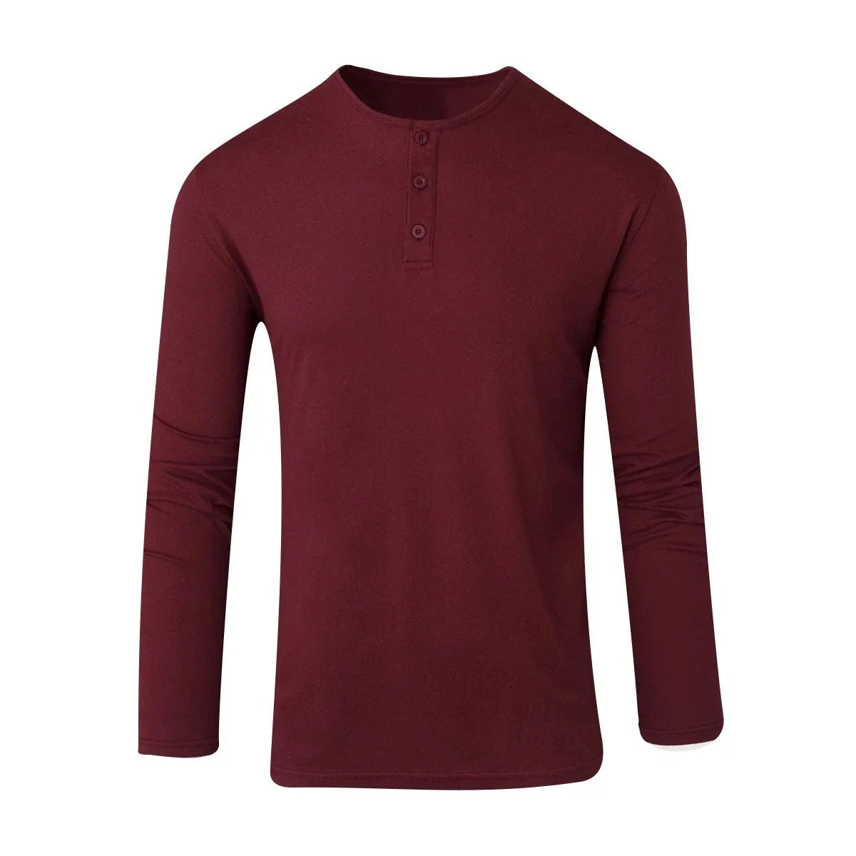 Men's Long Sleeve Plain Henley Grandad Collar T-Shirt Open Cuff Casual Tee Top Unisex T-shirt, Sweatshirt, Hoodie, Long Sleeve Tee - T-Shirt, Sweatshirt, Hoodie