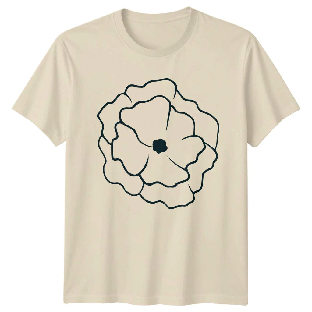 Minimalist Botanical Floral Line Art T-Shirt Outline Drawing Botanical Unisex T-shirt, Sweatshirt, Hoodie, Long Sleeve Tee - T-Shirt, Sweatshirt, Hoodie