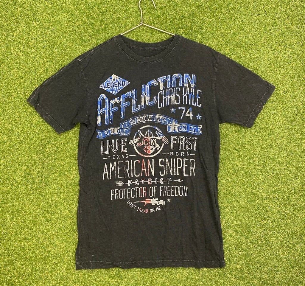 Affliction American Sniper Shirt Mens Medium Chris Kyle Freedom USA Flag Print Unisex T-shirt, Sweatshirt, Hoodie, Long Sleeve Tee - T-Shirt, Sweatshirt, Hoodie