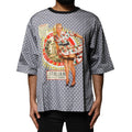 DOLCE & GABBANA T-shirt Gray Polka Dot Pin-Up Print Crew Neck IT48/US38/M 420usd Unisex T-shirt, Sweatshirt, Hoodie, Long Sleeve Tee - T-Shirt, Sweatshirt, Hoodie