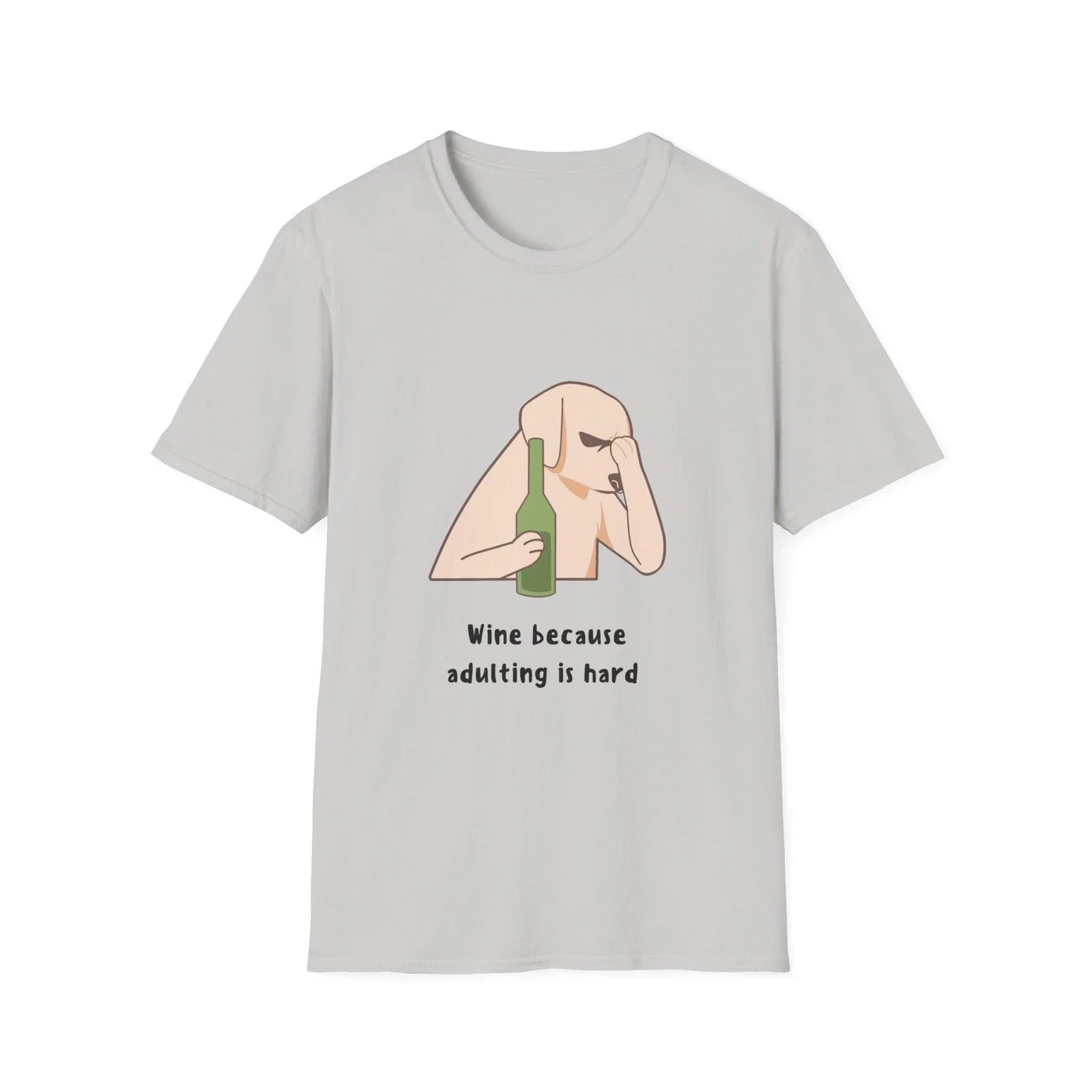Funny Wine Adulting Unisex Softstyle T-Shirt Unisex T-shirt, Sweatshirt, Hoodie, Long Sleeve Tee - T-Shirt, Sweatshirt, Hoodie