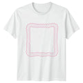Preppy Pink Scalloped Frame Womens T-Shirt Aesthetic Pink Frames Gift For Her Unisex T-shirt, Sweatshirt, Hoodie, Long Sleeve Tee - T-Shirt, Sweatshirt, Hoodie