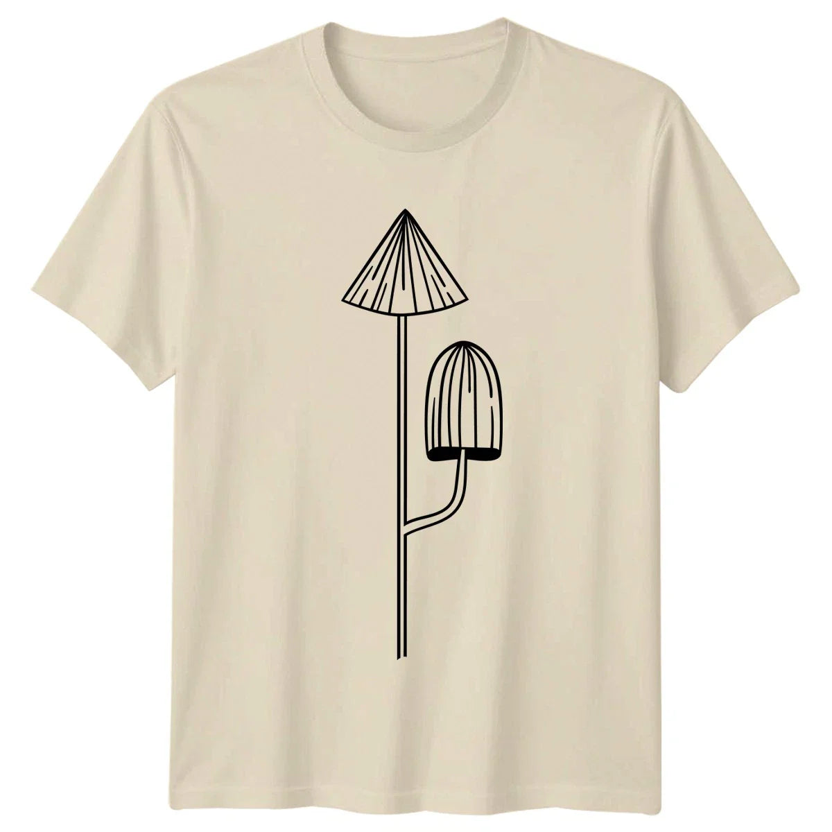 Abstract Minimalist Mushroom Fungi Botanical T-Shirt Mycology Art Nature Unisex T-shirt, Sweatshirt, Hoodie, Long Sleeve Tee - T-Shirt, Sweatshirt, Hoodie