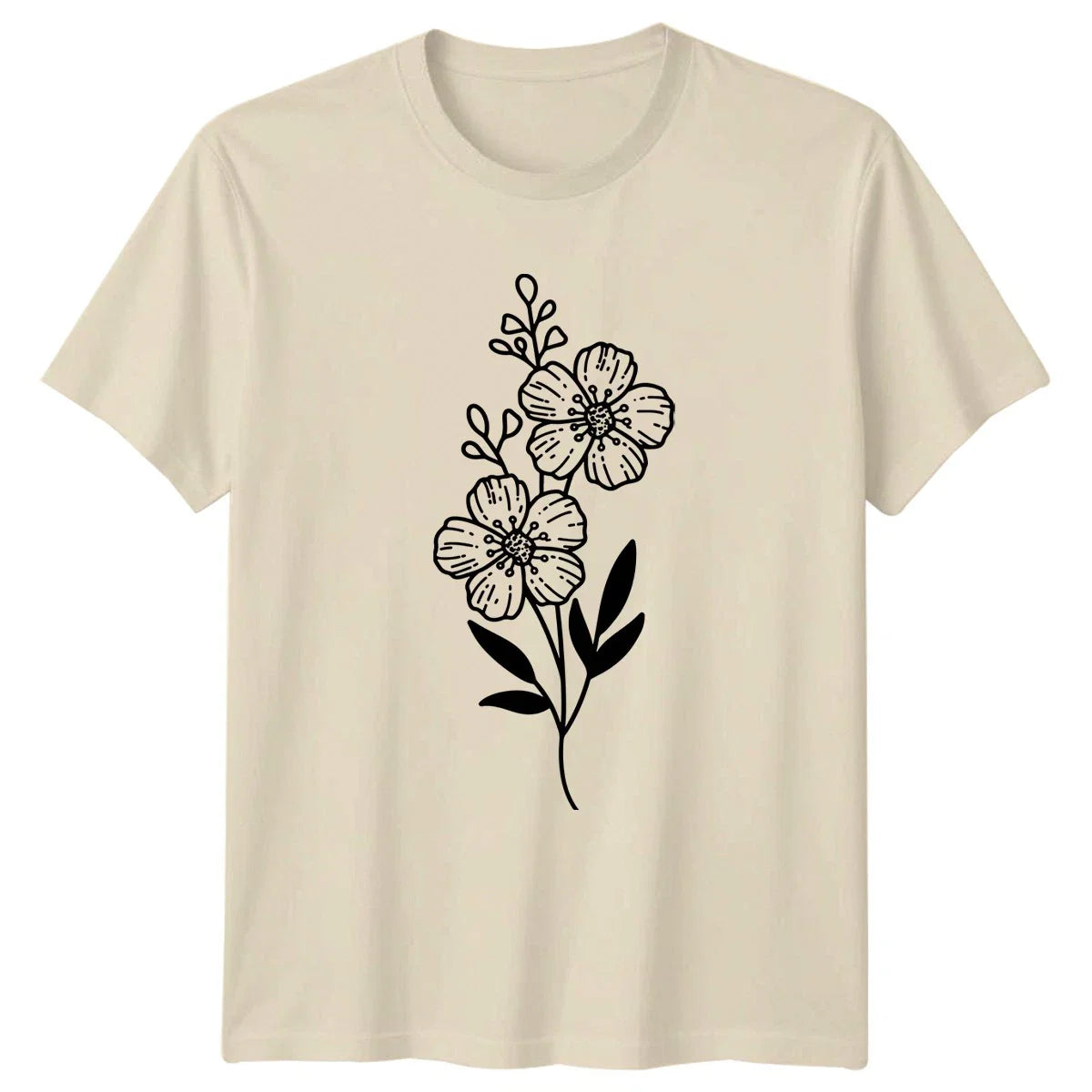 Elegant Minimalist Floral Design T-Shirt Botanical Nature Birthday Gift Unisex T-shirt, Sweatshirt, Hoodie, Long Sleeve Tee - T-Shirt, Sweatshirt, Hoodie