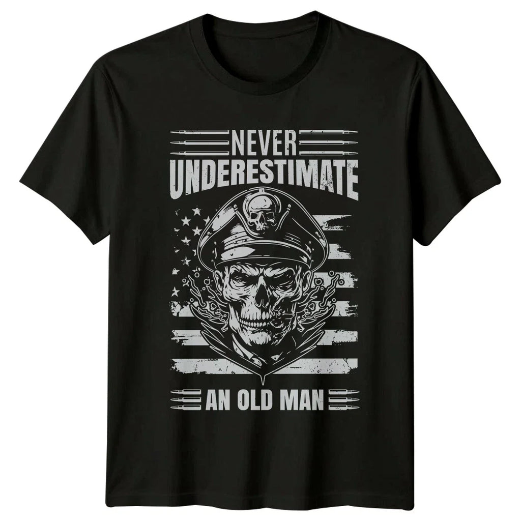Never Underestimate An Old Man Mens T-Shirt Veteran Retirement Fathers Day Unisex T-shirt, Sweatshirt, Hoodie, Long Sleeve Tee - T-Shirt, Sweatshirt, Hoodie