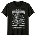 Never Underestimate An Old Man Mens T-Shirt Veteran Retirement Fathers Day Unisex T-shirt, Sweatshirt, Hoodie, Long Sleeve Tee - T-Shirt, Sweatshirt, Hoodie