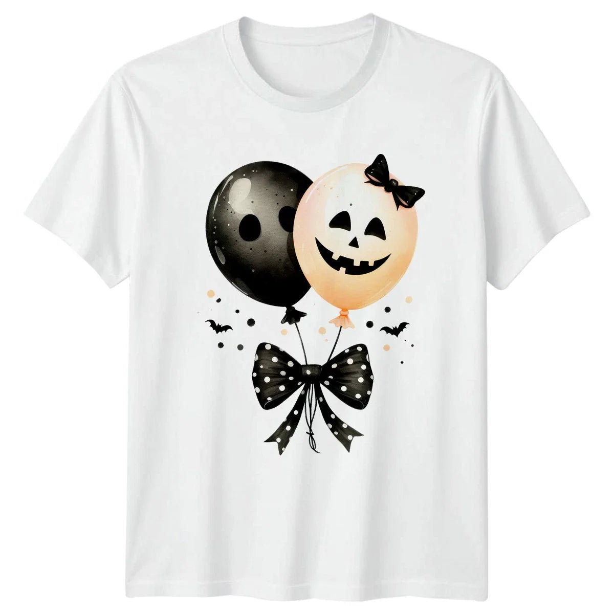 Ghost Pumpkin Balloons Bow Womens T-Shirt Coquette Aesthetic Halloween For Her Unisex T-shirt, Sweatshirt, Hoodie, Long Sleeve Tee - T-Shirt, Sweatshirt, Hoodie