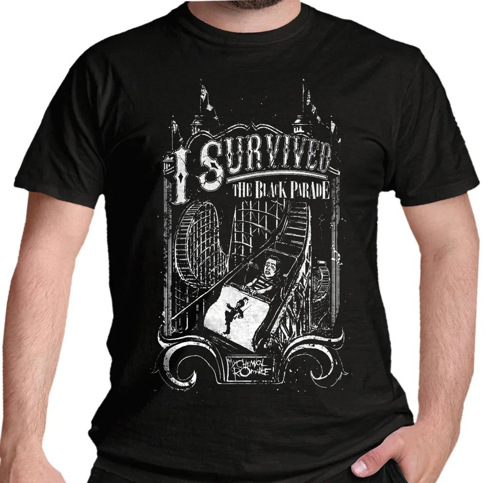 Official My Chemical Romance T Shirt I Survived The Black Parade MCR New S To 2X Unisex T-shirt, Sweatshirt, Hoodie, Long Sleeve Tee - T-Shirt, Sweatshirt, Hoodie