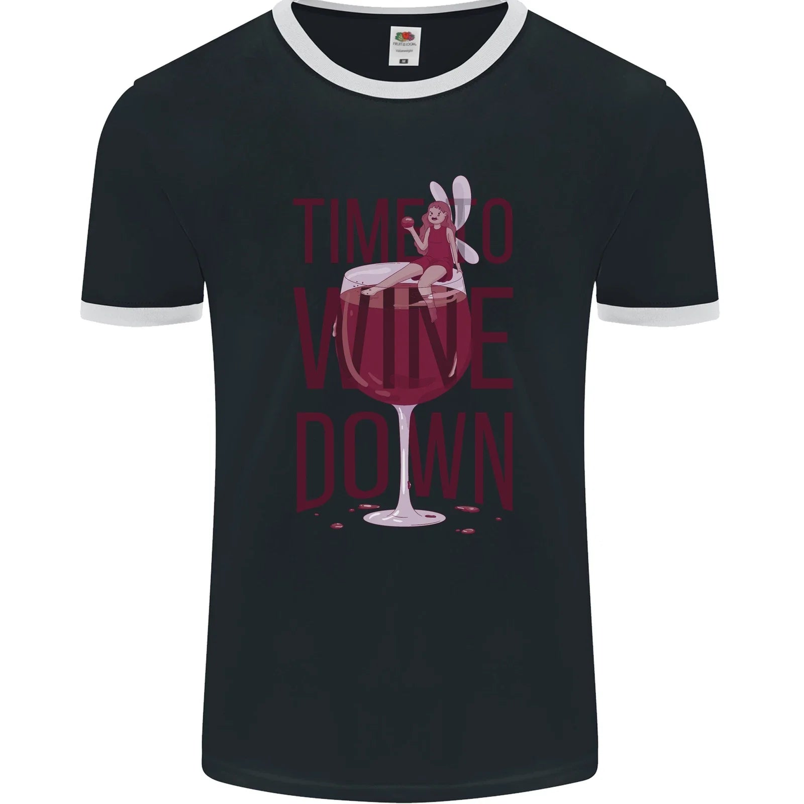 Time to Wine Down Funny Alcohol Mens Ringer T-Shirt FotL Unisex T-shirt, Sweatshirt, Hoodie, Long Sleeve Tee - T-Shirt, Sweatshirt, Hoodie