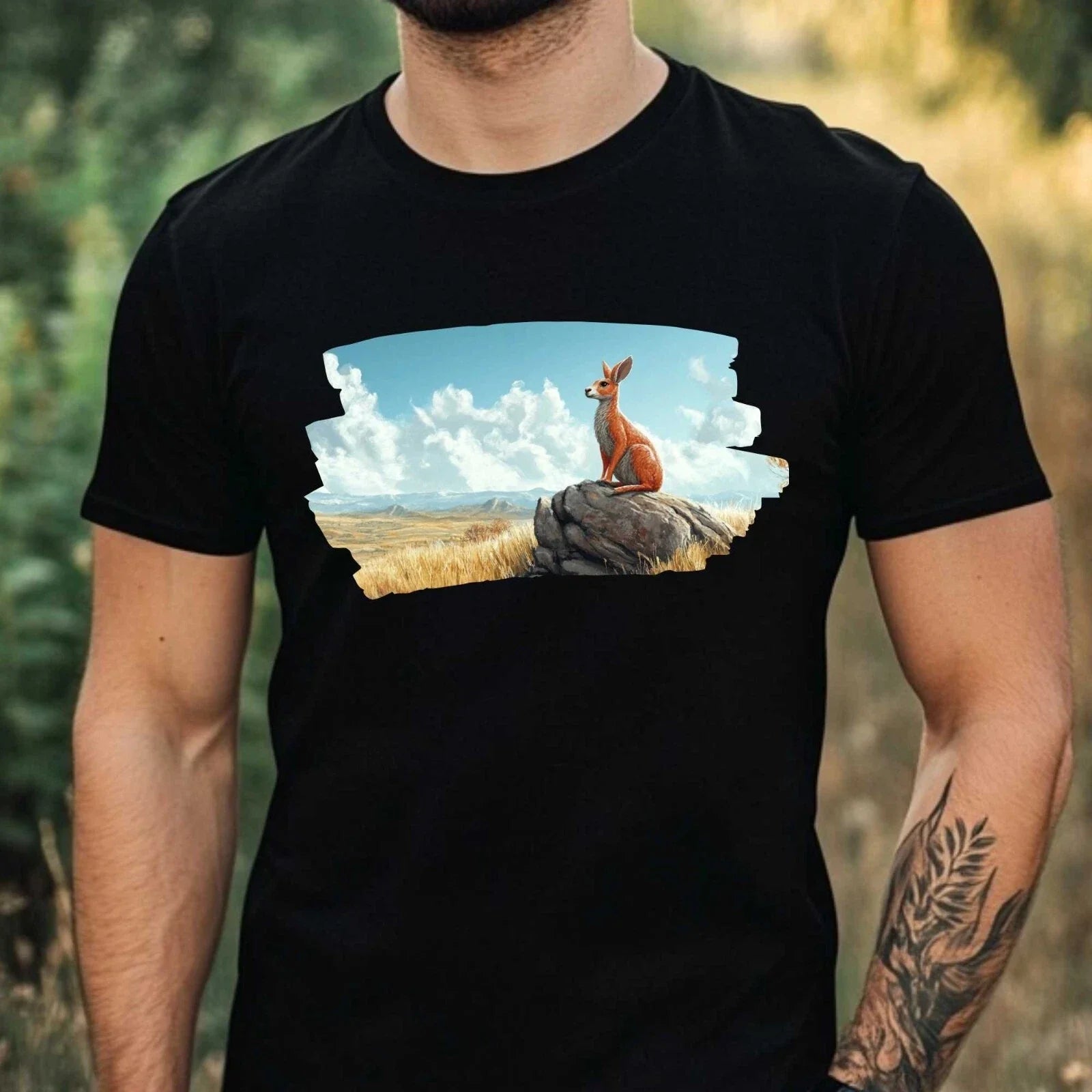 Mens Kangaroo Motif Cotton T-Shirt Size XS to 5XL Unisex T-shirt, Sweatshirt, Hoodie, Long Sleeve Tee - T-Shirt, Sweatshirt, Hoodie