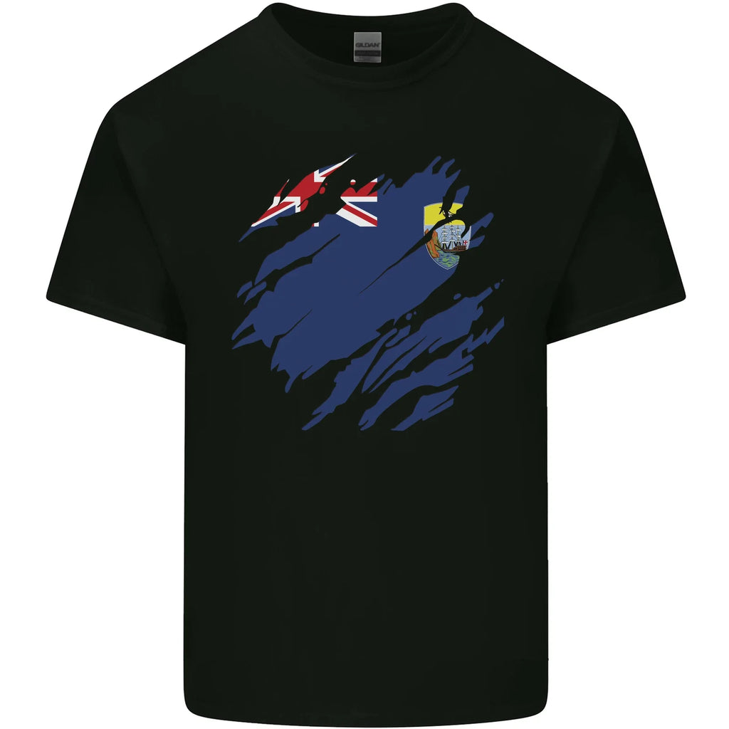 Torn Flag Saint Helena Mens Cotton T-Shirt Tee Top Unisex T-shirt, Sweatshirt, Hoodie, Long Sleeve Tee - T-Shirt, Sweatshirt, Hoodie