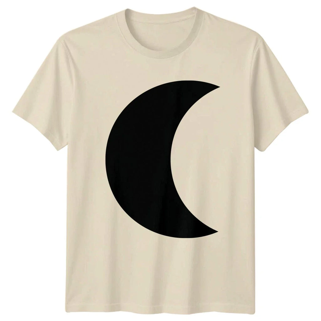 Minimalist Black Crescent Moon Silhouette T-Shirt Lunar Unisex T-shirt, Sweatshirt, Hoodie, Long Sleeve Tee - T-Shirt, Sweatshirt, Hoodie