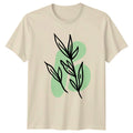 Abstract Botanical Leaf Green Design T-Shirt Minimalist Leaf Birthday Gift Unisex T-shirt, Sweatshirt, Hoodie, Long Sleeve Tee - T-Shirt, Sweatshirt, Hoodie