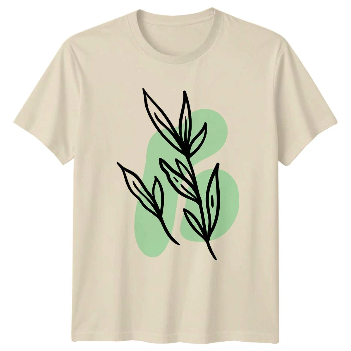 Abstract Botanical Leaf Green Design T-Shirt Minimalist Leaf Birthday Gift Unisex T-shirt, Sweatshirt, Hoodie, Long Sleeve Tee - T-Shirt, Sweatshirt, Hoodie