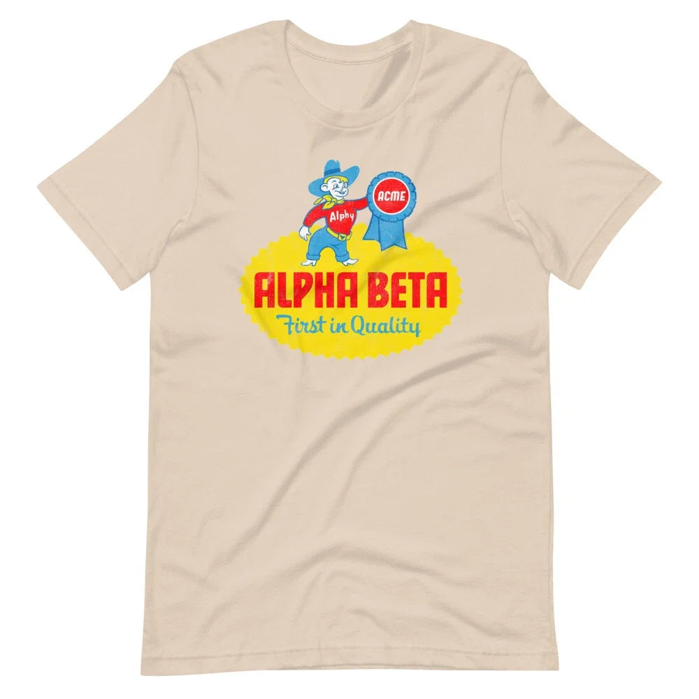 ALPHA BETA Supermarket Shirt Graphic Tee Shirt Short-Sleeve Unisex T-Shirt Unisex T-shirt, Sweatshirt, Hoodie, Long Sleeve Tee - T-Shirt, Sweatshirt, Hoodie