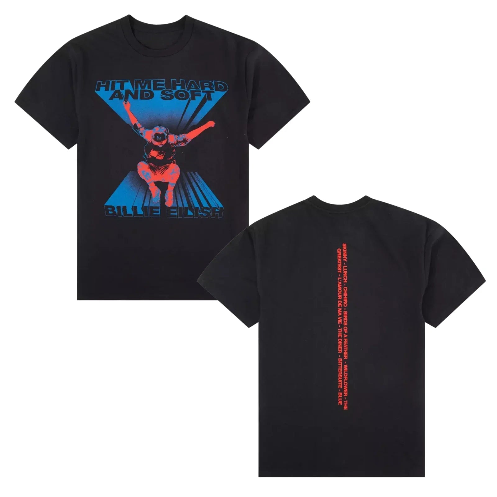 Billie Eilish Tracklist HIT ME HARD AND SOFT: THE TOUR Live in 3D T-shirt Unisex T-shirt, Sweatshirt, Hoodie, Long Sleeve Tee - T-Shirt, Sweatshirt, Hoodie