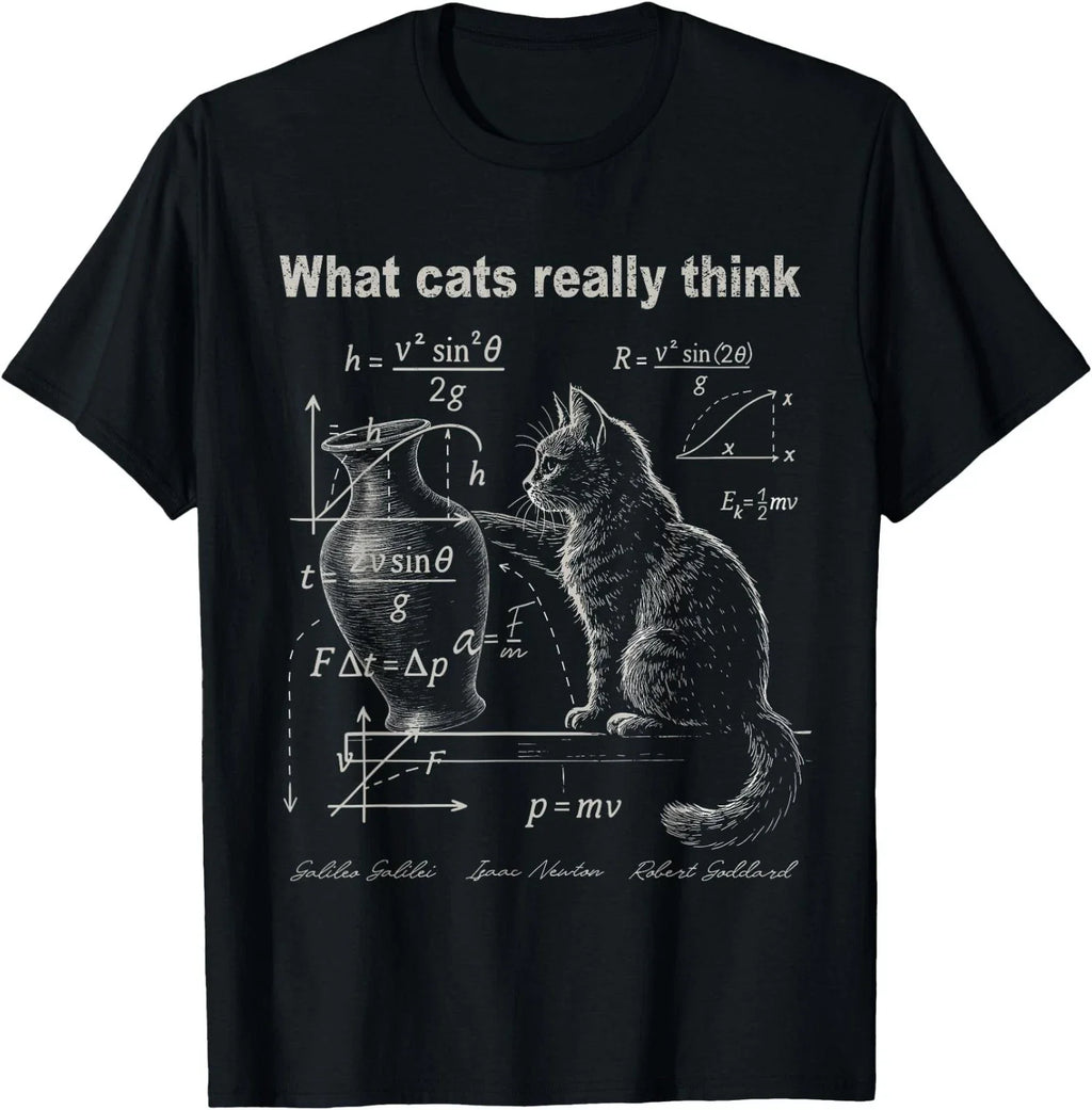 Funny Cat Physics Humor Design What Cats Really Think T-Shirt Unisex T-shirt, Sweatshirt, Hoodie, Long Sleeve Tee - T-Shirt, Sweatshirt, Hoodie